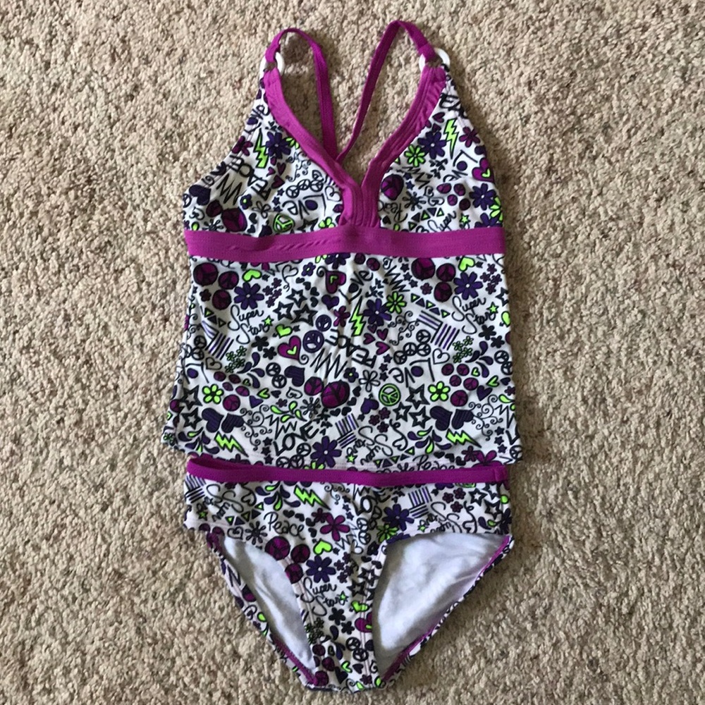 Girls medium purple bathing suit size 7/8